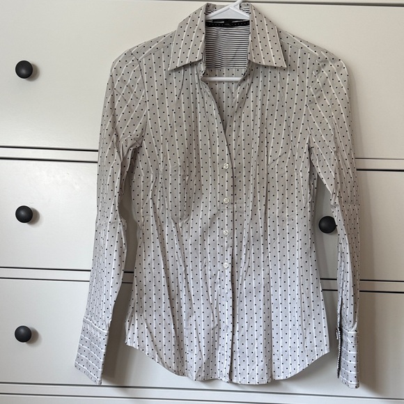 White and Black Polka Dot Shirt - Picture 1 of 5